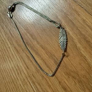 Alex and Ani Silver Adjustable Feather Chain Bracelet